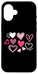 iPhone 16 Cute Happy Valentines Day Cute Love Heart Pattern Women Kids Case