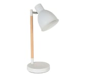 lampe bois & métal H. 38 cm MILA BOIS blanc