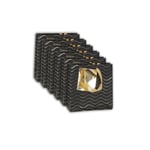 Clairefontaine 212898Cpack - Pack of 5 Small Premium Gift Bags - Pocket Size - 12 x 4.5 x 13.5 cm - 170 g - Design: Gold Traits on a Black Background - Ideal for: Perfume, Book Pocket, Game