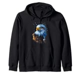 Eagle Hand painted eagle - Bald Eagle Soars Zip Hoodie