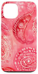 Coque pour iPhone 13 Rouge Abstrait Paisley Esthétique Blondes Have More Fun Rose