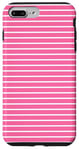 Coque pour iPhone 7 Plus/8 Plus Rose Blanc rayé Girly Esthétique Preppy Stripe