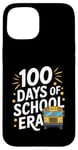 Coque pour iPhone 15 100 Days of School Era Graphique bus scolaire vintage