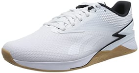 Reebok Unisex Nano X3 Sneaker, FTWR White/Core Black Rubber Gum-01, 13 UK