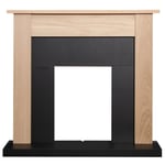 Adam Southwold Fireplace in Oak & Black, 43 Inch