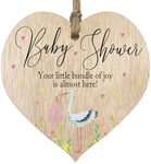 Bundle of Joy Hanging Wooden Heart Sign Plaque for Mummy Daddy - Light Wood Hearts, Parents to be Gifts, Mummy to be Gift, Baby Reveal Gift, Baby Shower Keepsake Ideas, Mum-To-Be