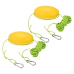 30FT Float Rope Tow Line, 2 Set Heavy Duty Buoy Ball Float Leash Green