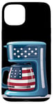 iPhone 15 Plus Patriotic coffee bean and maker costume Case