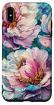 Coque pour iPhone XS Max Pivoines Fleur Peinture À L'huile Style Art Design