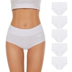 TANSTC Culotte Femme Coton Taille Haute sous-vêtement Shorties Ventre Plat Slip Doux Lot de 5, Cadeau pour Une Femme ou Une Fille, XS