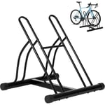 Râtelier Vélo, Range Vélo pour 2 Bicyclettes, Support Vélo Sol, pour Pneu Max, 60mm, en Métal, Noir - Woltu