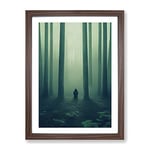 Alone In The Forest Framed Print for Living Room Bedroom Home Office Décor, Wall Art Picture Ready to Hang, Walnut A4 Frame (34 x 25 cm)