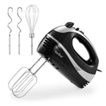 Hand Mixer Electric Whisk – VonShef Black Food Mixer for Baking, 5 Speeds – 300W