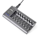 Lloytron 8 Slot Slimline Multi-Charger for AA/AAA NiMH Rechargeable Batteries