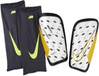 Nike Unisex Shin Pads Nk MERC Lite Suplck - Fa22, White/Black/MTLC Gold Coin, DN3609-101, M