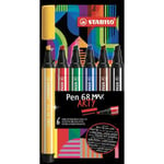 Stabilo Etui carton de 6 feutres Pen 68 MAX ARTY - Pointe large biseautée Coloris assortis