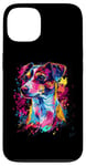 Coque pour iPhone 13 Les amoureux du pop art coloré Jack Russell Terrier