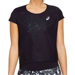 Asics Future Ventilate Womens Running Top Black Short Sleeve Run Jogging T-Shirt