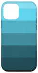 Coque pour iPhone 12 mini Palette de rayures bleu turquoise menthe minimaliste moderne