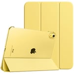 TiMOVO Coque Compatible avec iPad 10ème Génération 10,9 Pouces 2022 Étui, iPad 10 Coque, Légère&Mince Coque Arrière Translucide en PC, Housse Coque Trifold avec Réveil/Sommeil Auto, Jaune Clair