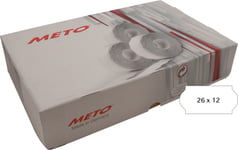 Meto Prisetiketter Perm, 26x12, vit, 36 rullar