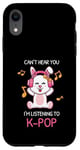 Coque pour iPhone XR Cadeau Kpop Bunny avec inscription « Can't Hear You I'm Listening To K-pop »