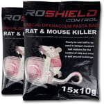 Roshield 30 Rodent Pasta Poison Sachets For Mouse Mice Rat Control - Bait Refill