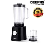 Geepas 2-in-1 650W Blender Smoothie Maker Ice Crusher & Grinder 1.6L Jar 3 Speed