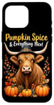 Coque pour iPhone 16 Pro Max Thanksgiving, vache des Highlands, potiron, épices et tout ce qui est bon