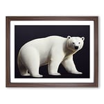 The Enticing Polar Bear H1022 BLK Framed Print for Living Room Bedroom Home Office Décor, Wall Art Picture Ready to Hang, Walnut A3 Frame (46 x 34 cm)