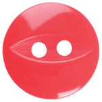 Groves Fish Eye Button, 16mm, Pack of 6, Red