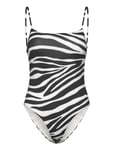 Mango Animal Print Swimsuit Svart