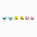 Claire's Clous d'oreilles en pâte fimo petits animaux à paillettes - Lot de 3