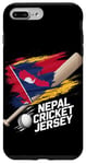 Coque pour iPhone 7 Plus/8 Plus Maillot de cricket du Népal 2024 Drapeau du Népal