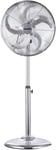 Senelux 16 Inch Metal Pedestal Floor Fan, Chrome Standing Fan with 5...