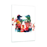 Impression sur Verre 50x70cm Tableaux Image Ours Lunettes grizzly taille basse