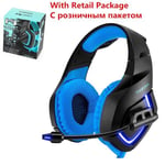 ONIKUMA K1 Camouflage Gaming Headset Dee Bass Game Headphones ¿couteurs PS4 avec micro pour PC Moblie Phone New Xbox Tablet-K1 bleu avec bo¿te_XINENGJI