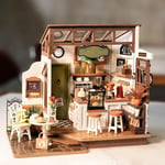 ROWOOD Maquette Miniature Maison Café, DIY Miniature House A Construire pour Adulte, Bricolage Mini Maison Set en Bois De Poupée, Cadeau d'anniversaire