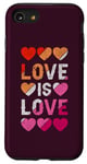 Coque pour iPhone SE (2020) / 7 / 8 Lesbienne, Cœurs, L'amour est l'amour, Fierté LGBT