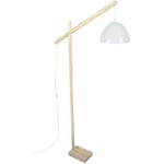 Lampadaires Tosel  lampadaire liseuse articulé bois naturel et blanc