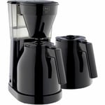 Melitta 6762893 Cafetière Filtre avec 2 Verseuses Isothermes, Easy Therm II, 1023-06, Noir