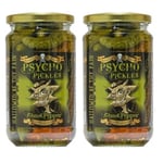 Dr Burnorium Set of 2 450g Jars Psycho Pickles Gherkins & Ghost Chilli Peppers