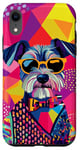 Coque pour iPhone XR Figurine schnauzer miniature tendance et colorée Pop Art