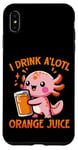 Coque pour iPhone XS Max Je bois du jus d'orange A'lotl Funny Axolotl Kawaii