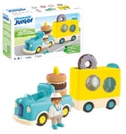 Playmobil 71702 Junior : Camion de Donuts - avec remorque et 4 Beignets - Jouet fabriqué à partir de matière d'origine végétale - Dès 12 Mois