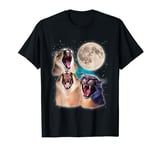 floppa meme - three floppas howling at the moon T-Shirt