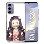 Cokitec Coque Renforcée pour Samsung Galaxy S24 Manga Demon Slayer Nezuko