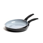 MasterClass Ceramic Non-Stick Coating Eco Frypan Set with 2 Frying Pans Sized