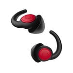 WUTAN Ear Plugs for Sleep, 2 Pair - 38dB Highest NRR Noise Cancelling Silicone Ear Plugs for Sleeping, Noise Reduction Reusable Earplugs for Sleep, Travel, Concerts, Work (Black RED)