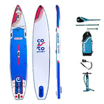 Coasto - Sup Stand Up Paddle Gonflable Race Super Turbo PB-CTUR140B - Planche Pneumatique Dropstitch Double Couche Fusionnée - Pack Pagaie, Leash, Pompe, Sac de Transport et Kit - 427x71x15cm